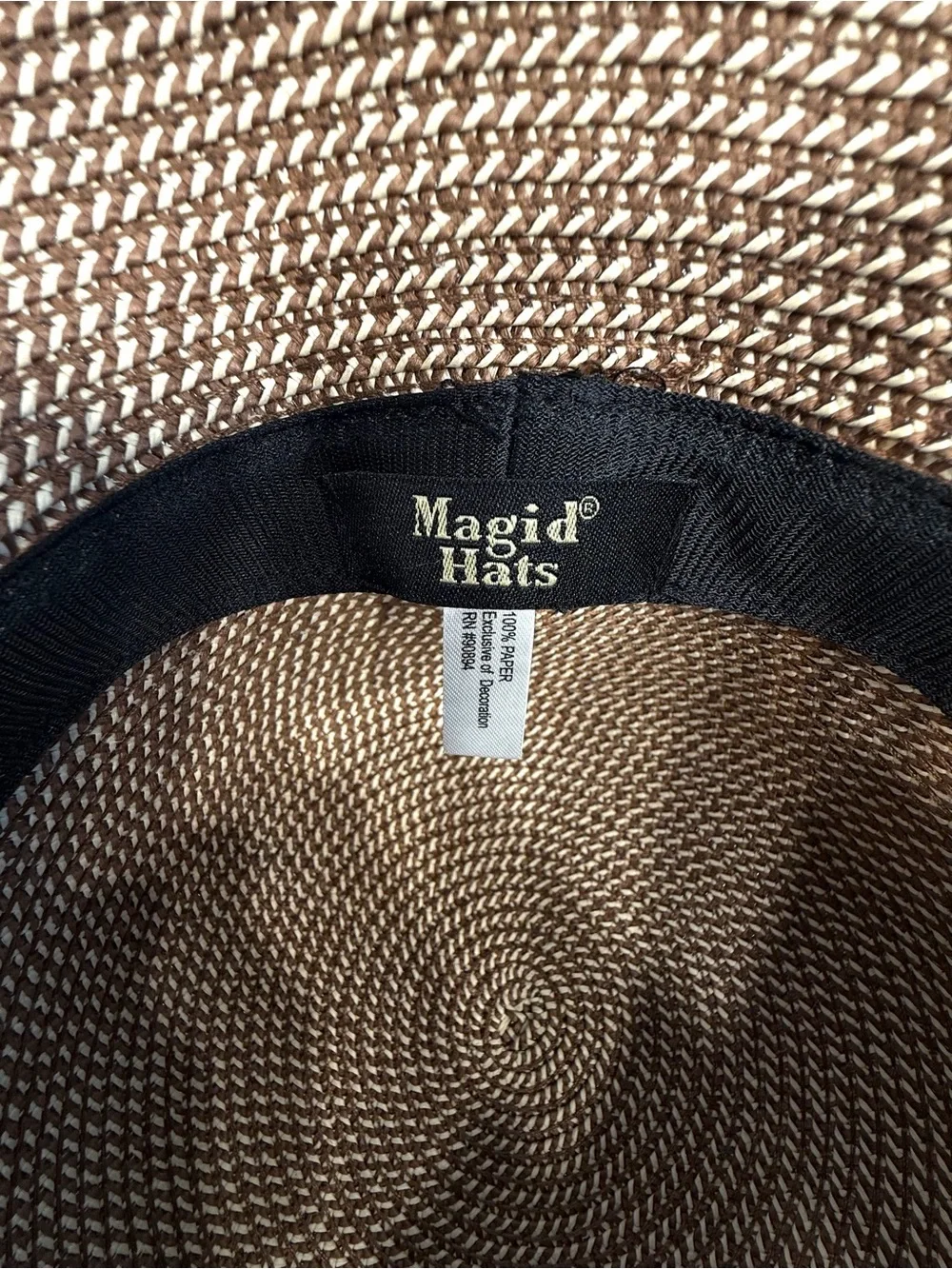 Magid Packable Paper Straw Hat - woven Natural and Black with UFP 50+